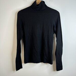 Saks Fifth Avenue Turtleneck Sweater Womens Small Black 100% Cashmere Luxury